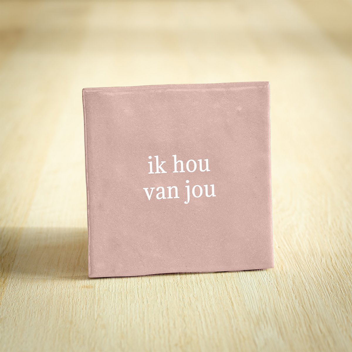 Tegeltje Ik hou van jou - roze